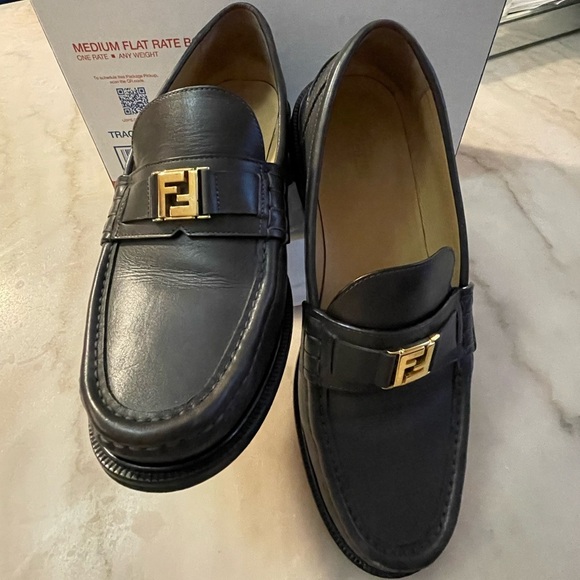 Fendi FF Squared Slip-On men’s Loafers size 10 - Picture 2 of 9